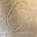 Design Gold Plated Pearl Choker Necklace